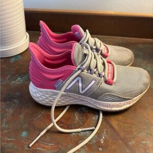 New Balance Kids' Gray and Pink Sneakers